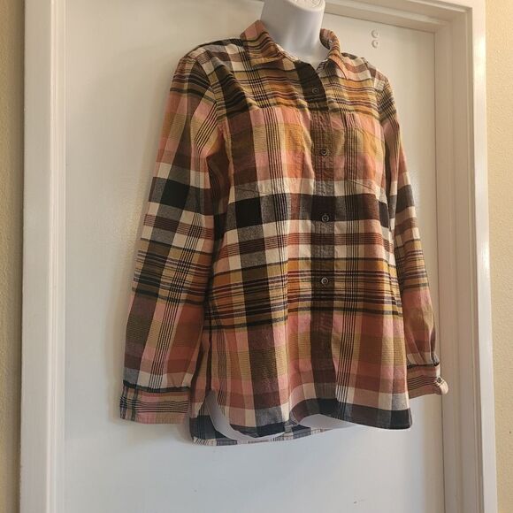 Madewell Classic Ex-Boyfriend Button Up Shirt in Seconda Plaid Size Large - Picture 5 of 10